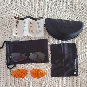 Scattante Team ML Replacement Sunglass Lenses Case Kit Orange‎ Black Cycling UV